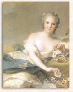 Jean Marc Nattier Anne Henriette of France represented as Flora Spain oil painting artist